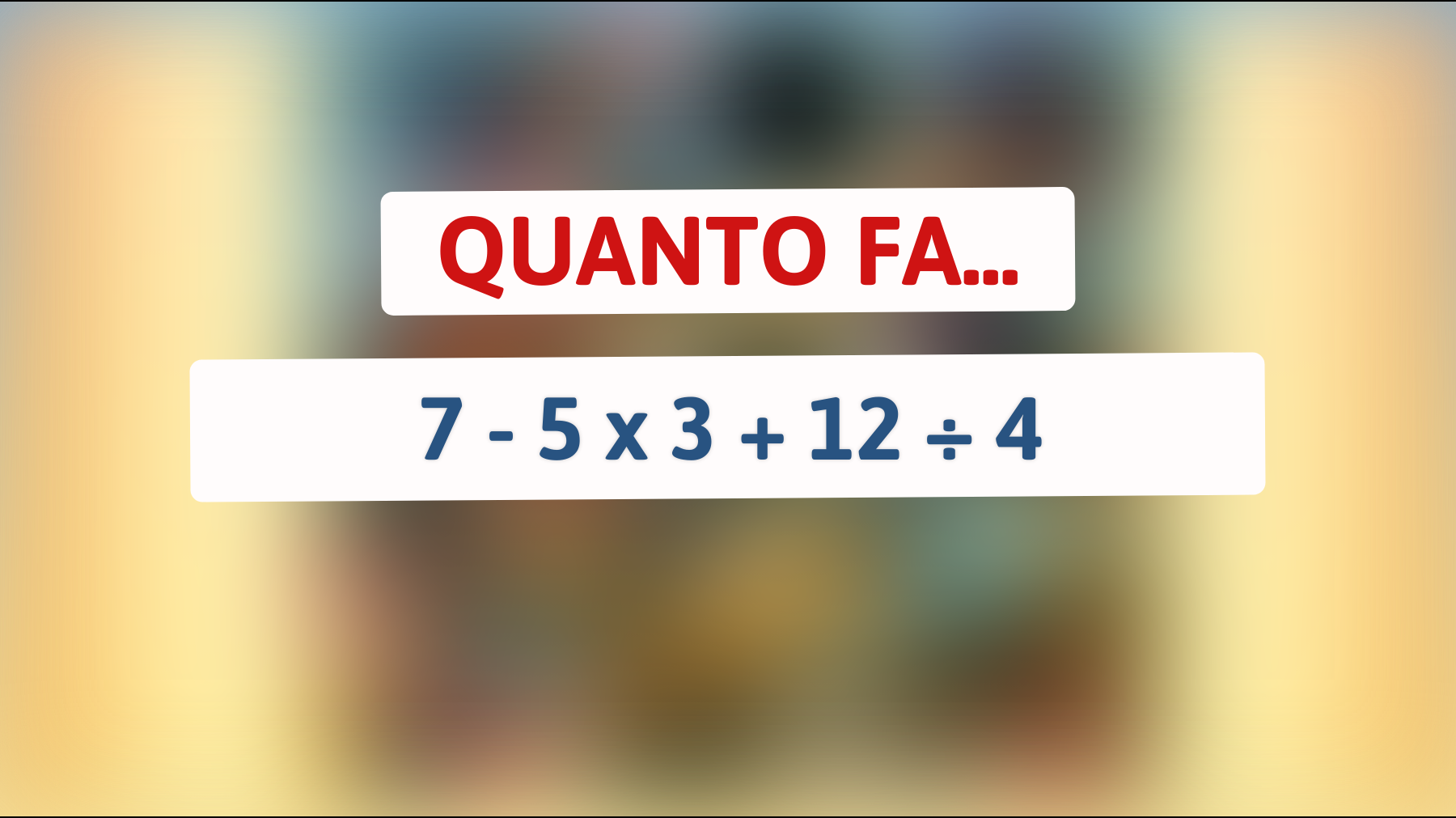 \"Solo il 2% della popolazione riesce a risolvere questo enigma matematico: sei tra i geni?\""