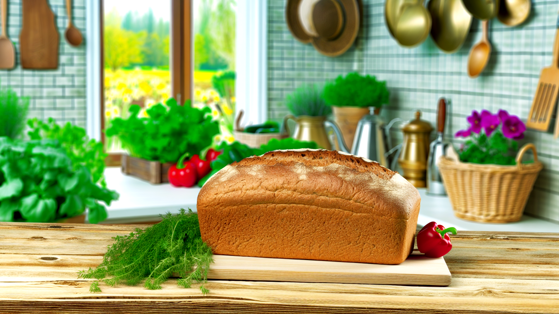 Pane integrale cialde croccanti giardino fiorito"