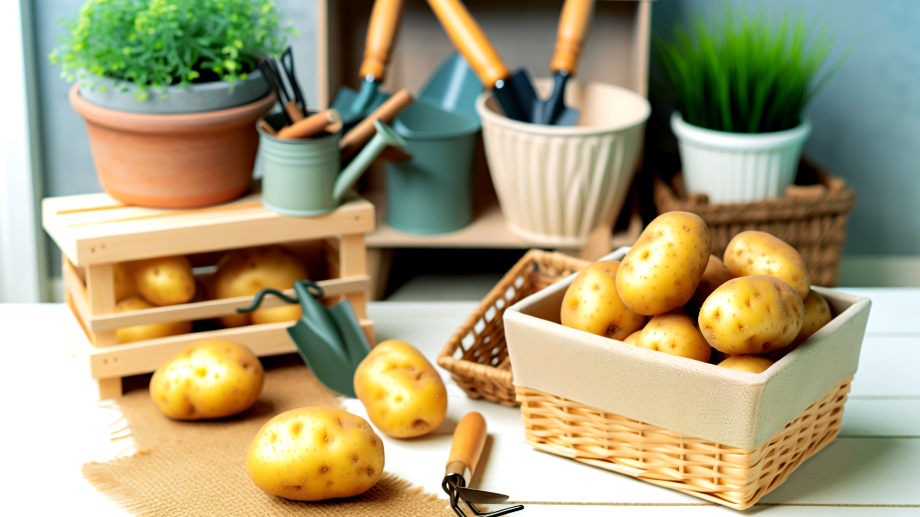 Patate ambiente fresco buio sacchetti di tela carta"